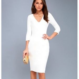 Lulus Style and Slay White Bodycon Midi Dress
